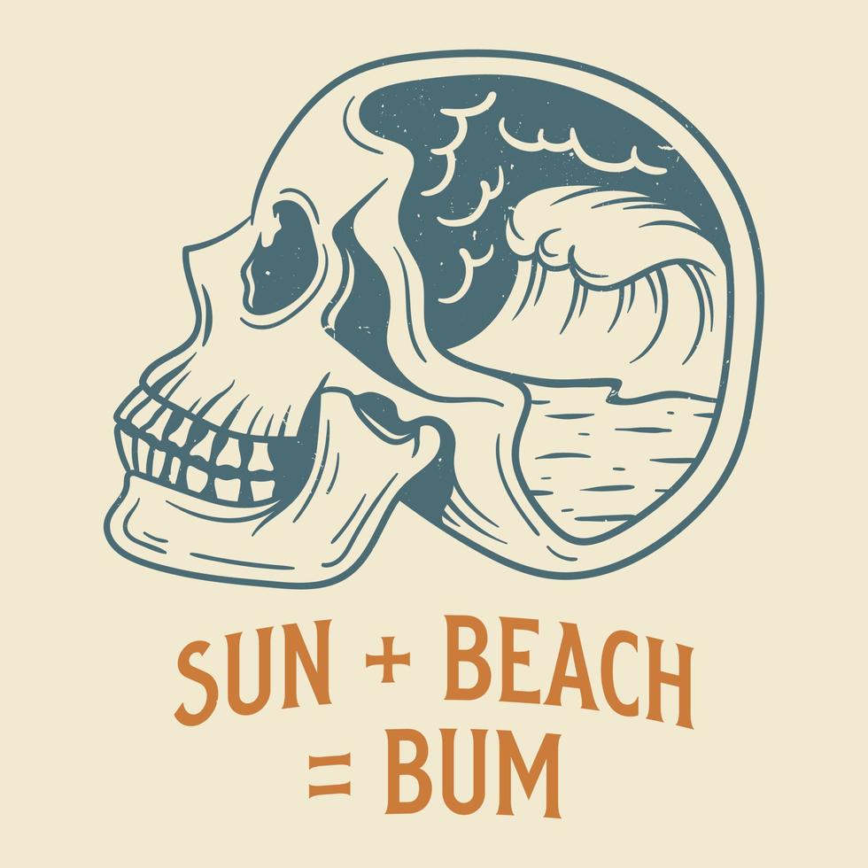 Sun Beach vintage sommar t-shirt design vektor