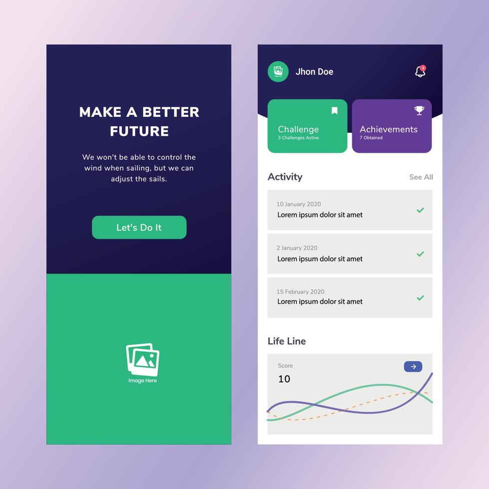 enkel ui kit designmall vektor. mobilapp för uppgiftshantering. affärsutvecklare vektor