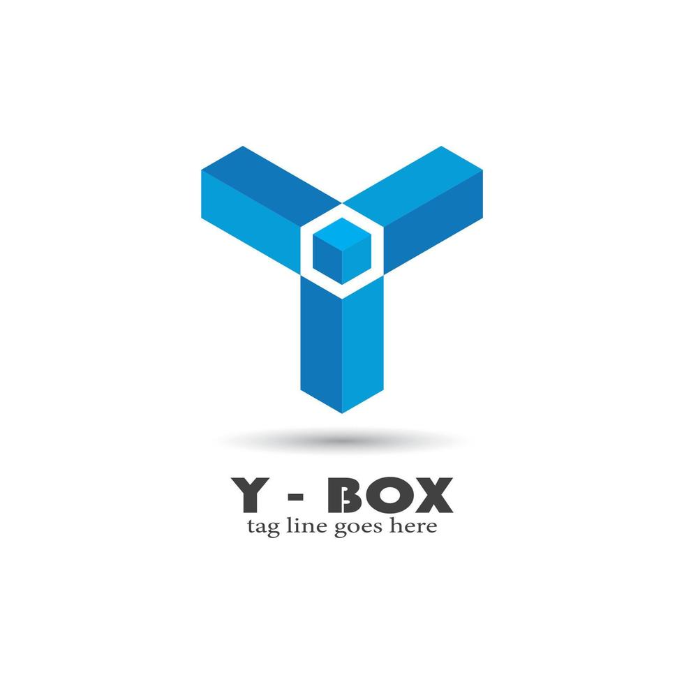 bokstaven y och box typ logotyp, vektorillustration vektor