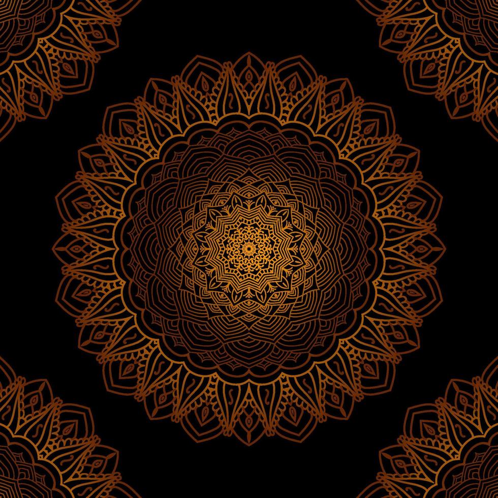 elegant dekorativ mandala bakgrundsdesign med guldfärg. arabisk vektor mandala bakgrund. cirkulärt mönster i form av en mandala. henna tatuering mandala. mehndi stil.