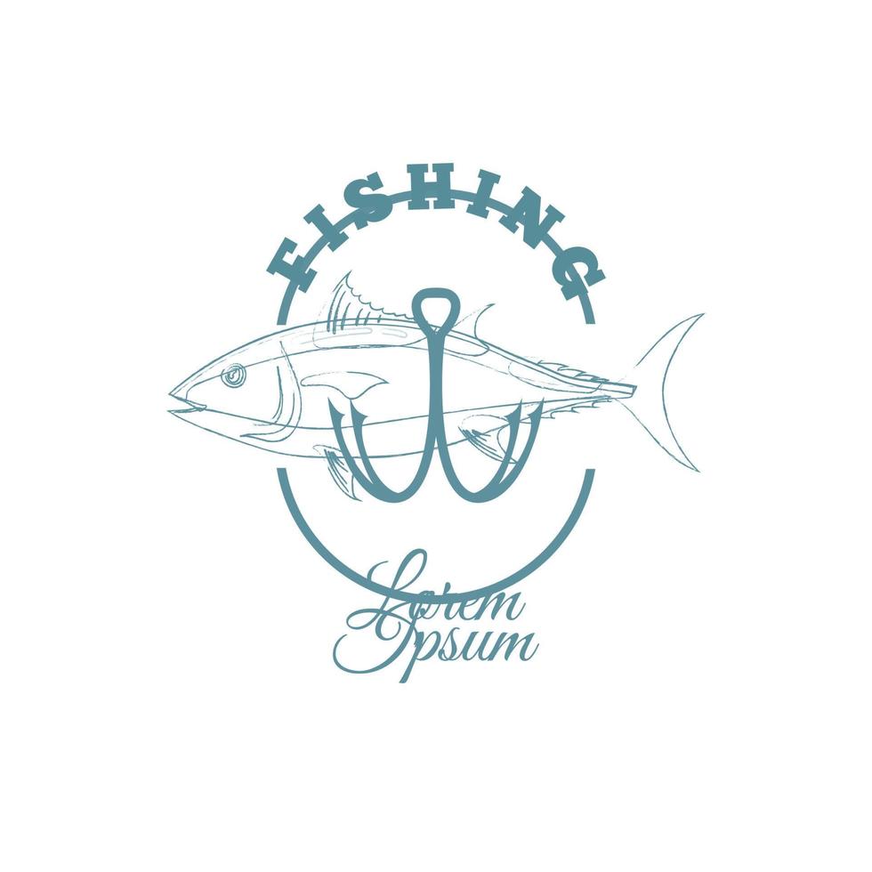 fiske logotyp designmall illustration. sportfiske logotyp vektor