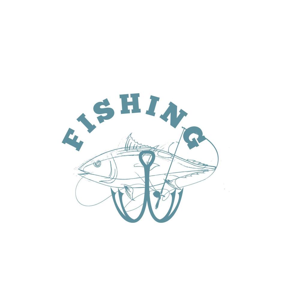 uppsättning vintage fiske emblem, etiketter, märken, logotyper. lager, separat text, isolerad på en vit bakgrund vektor