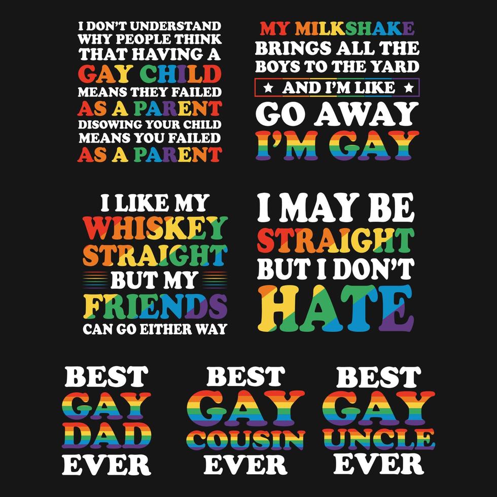 pride lgbt gay typografi t-shirt vektor