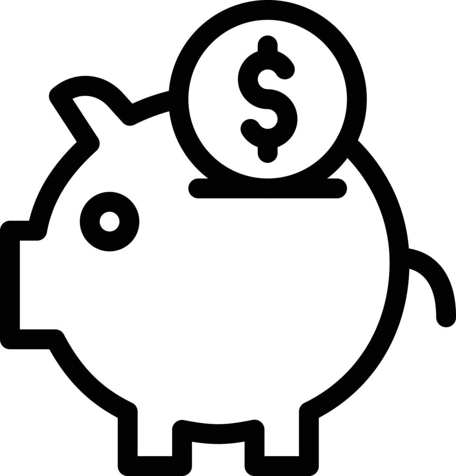 Dollar-Piggy-Vektorillustration auf einem Hintergrund. Premium-Qualitätssymbole. Vektorsymbole für Konzept und Grafikdesign. vektor