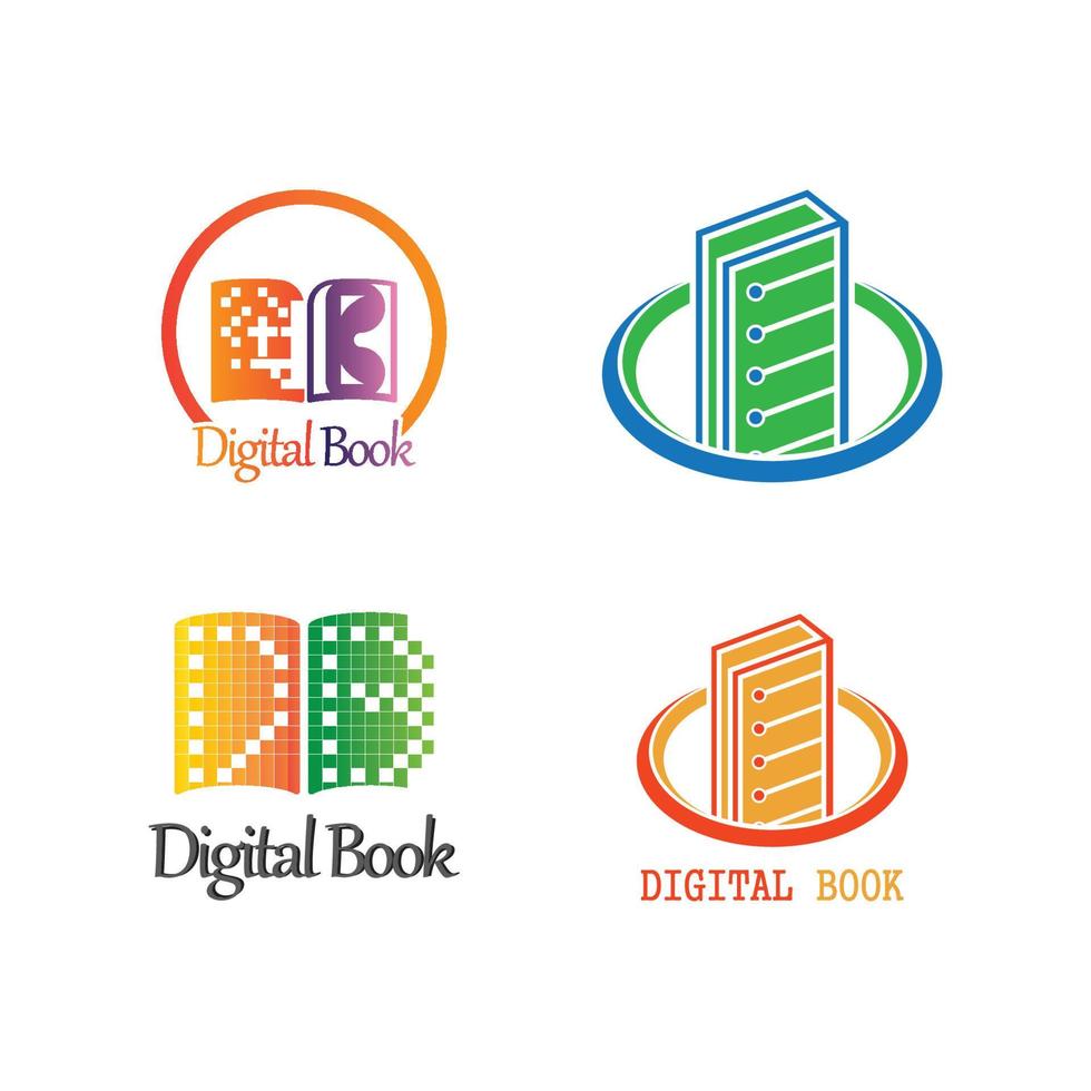 digital bok logotyp ikon teknik vektor