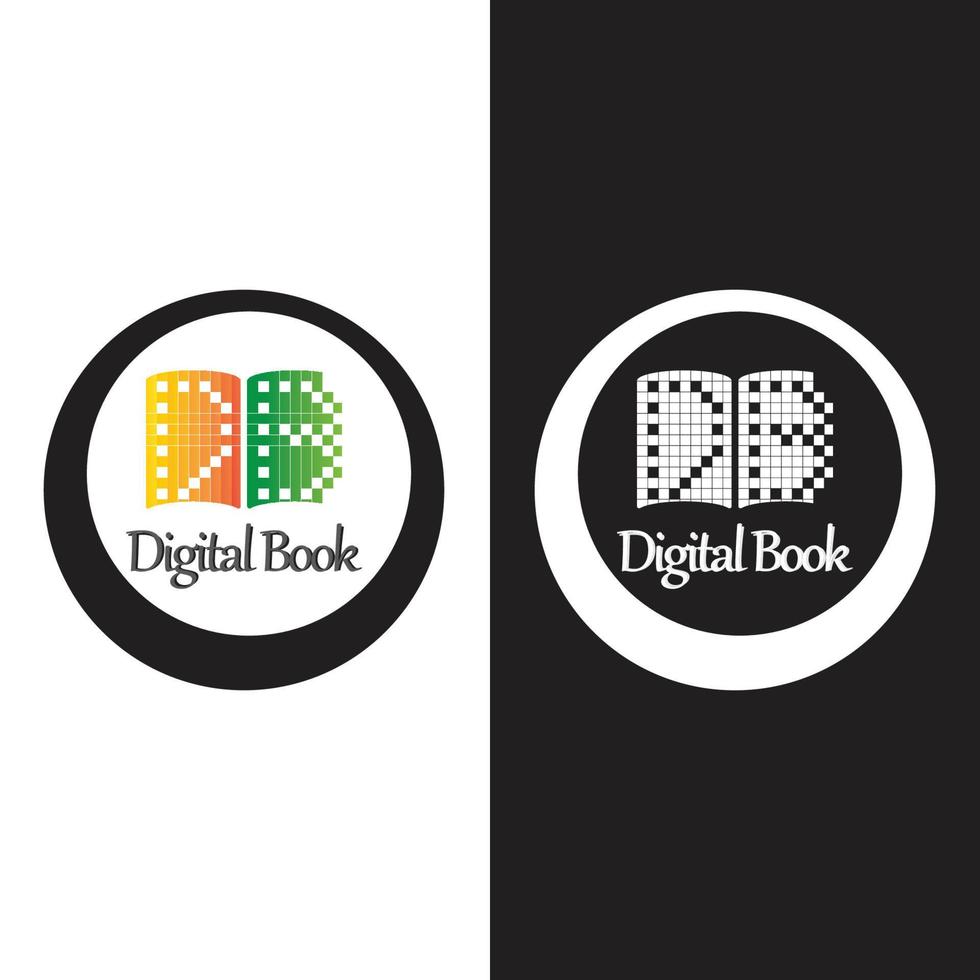 digital bok logotyp ikon teknik vektor