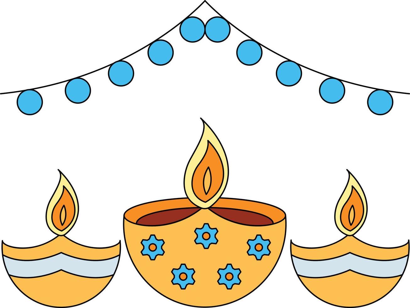 firandet av diwali med diya är ofullständigt. vektor