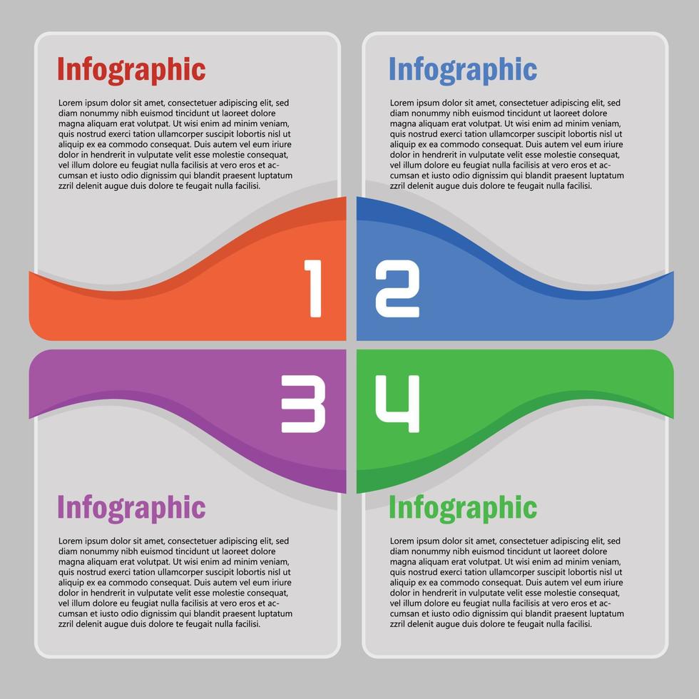 fyra steg enkel infografisk mall vektor