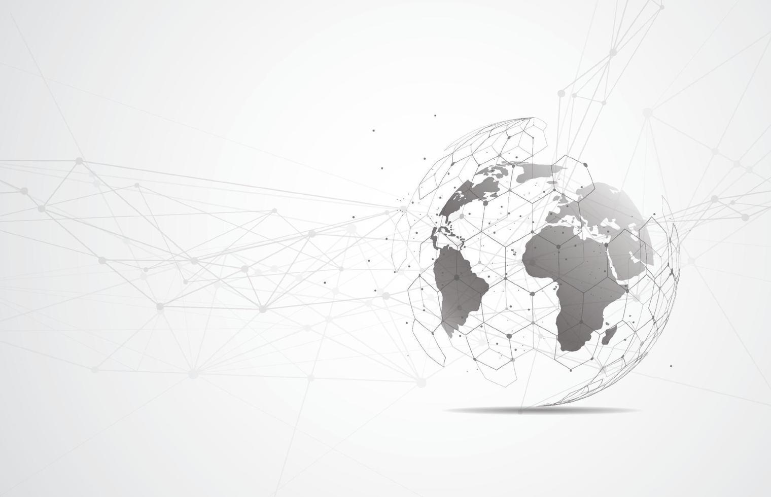 global nätverksanslutning. världskarta punkt och linje sammansättning koncept för global verksamhet. vektor illustration