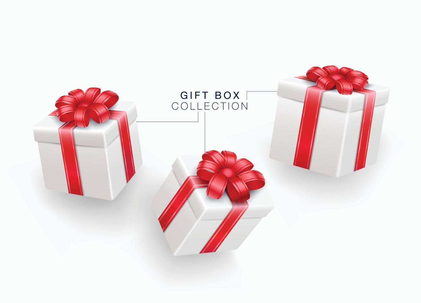 Geschenkbox-Sammlung isoliert auf weißem Hintergrund. vektor
