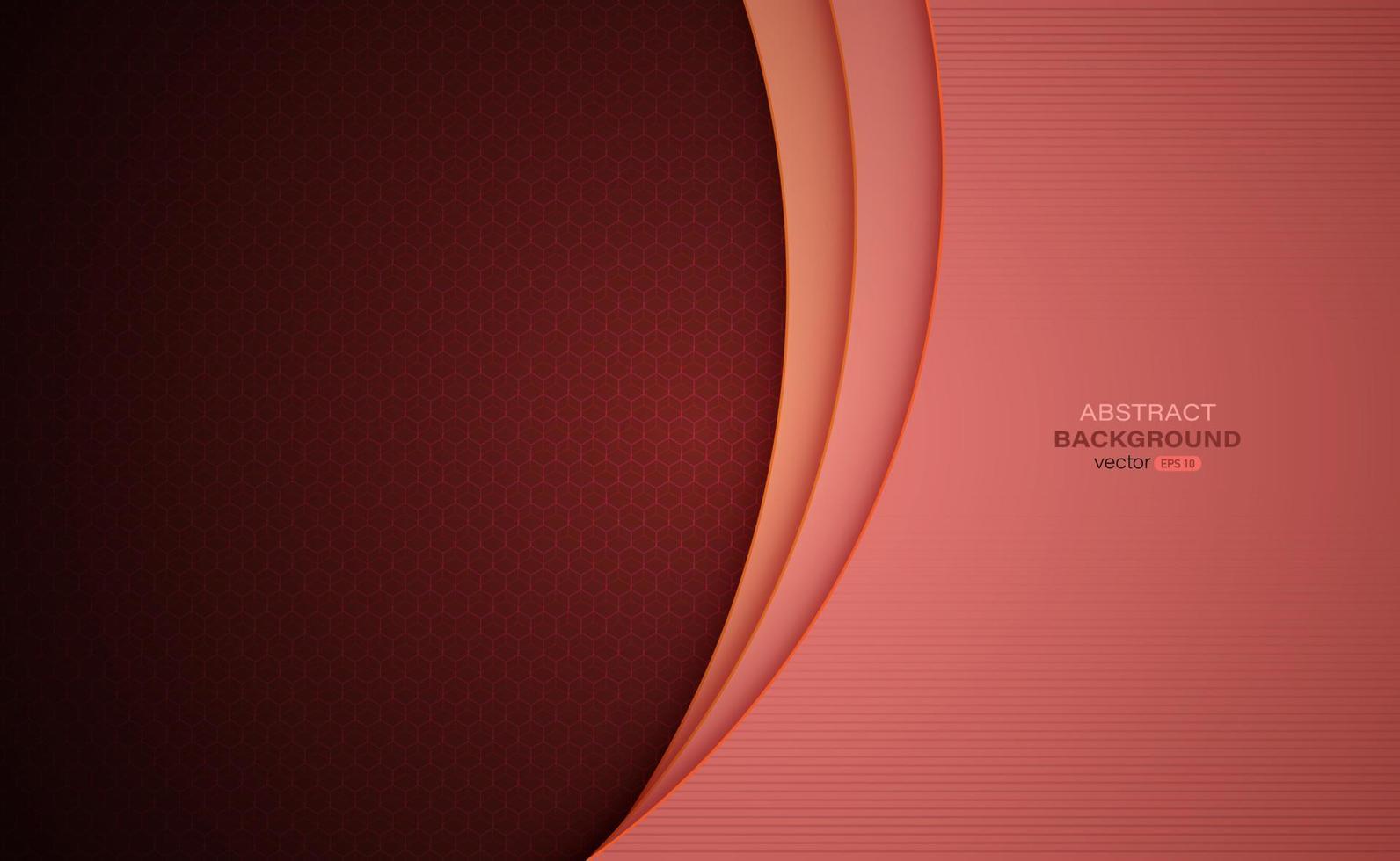 abstrakte rosa kurvenformen mit linienstreifen. Hexagon-Muster-Hintergrund. Vektor-Illustration vektor