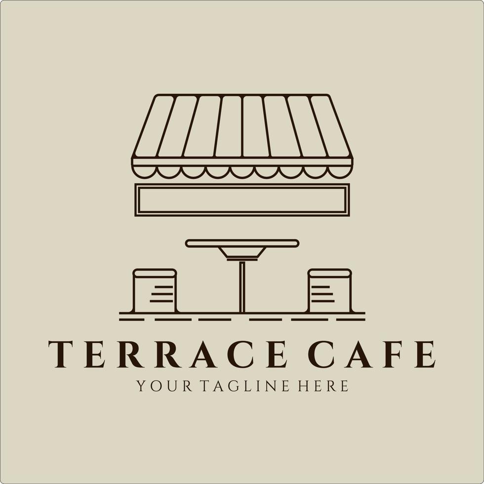 terrassencafé linie kunstlogo minimalistisches vektorillustrationsschablonendesign. Street-Food-Restaurant-Coffee-Shop für Logo-Konzept-Geschäft vektor