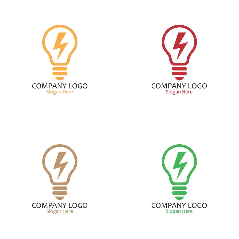 Reihe von Spotlight-Logos mit Blitz vektor