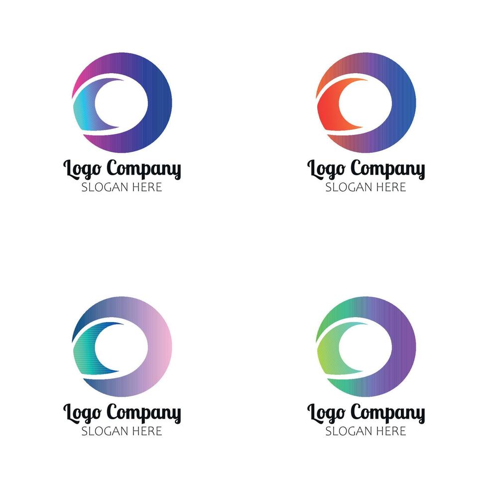 Reihe von abstrakten Logos mit runder Form vektor