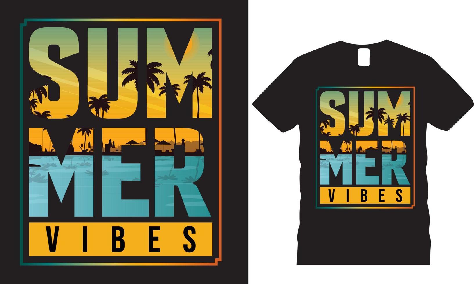 Sommer-Vibes-T-Shirt-Design vektor