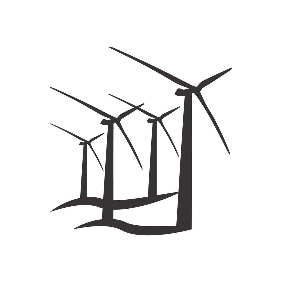 Abbildung des Windmühlensymbols. Vektordesigns, die für Websites, Apps und mehr geeignet sind. vektor