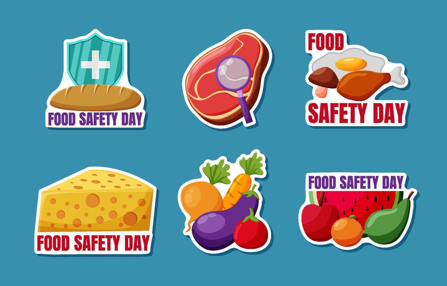 Aufkleber zum Welttag der Lebensmittelsicherheit vektor