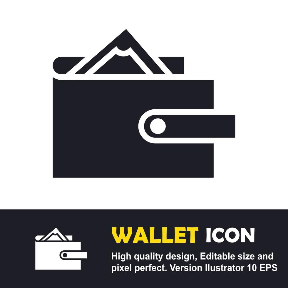 Wallet Icon Illustration, Vektordesign eignet sich sehr gut für Websites, Apps, Banner. vektor
