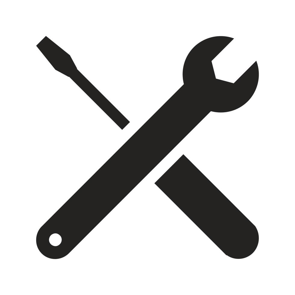 Schraubendreher und Schraubenschlüssel-Symbol Vektor-Logo-Illustration. geeignet für webdesign, logo, anwendung. vektor