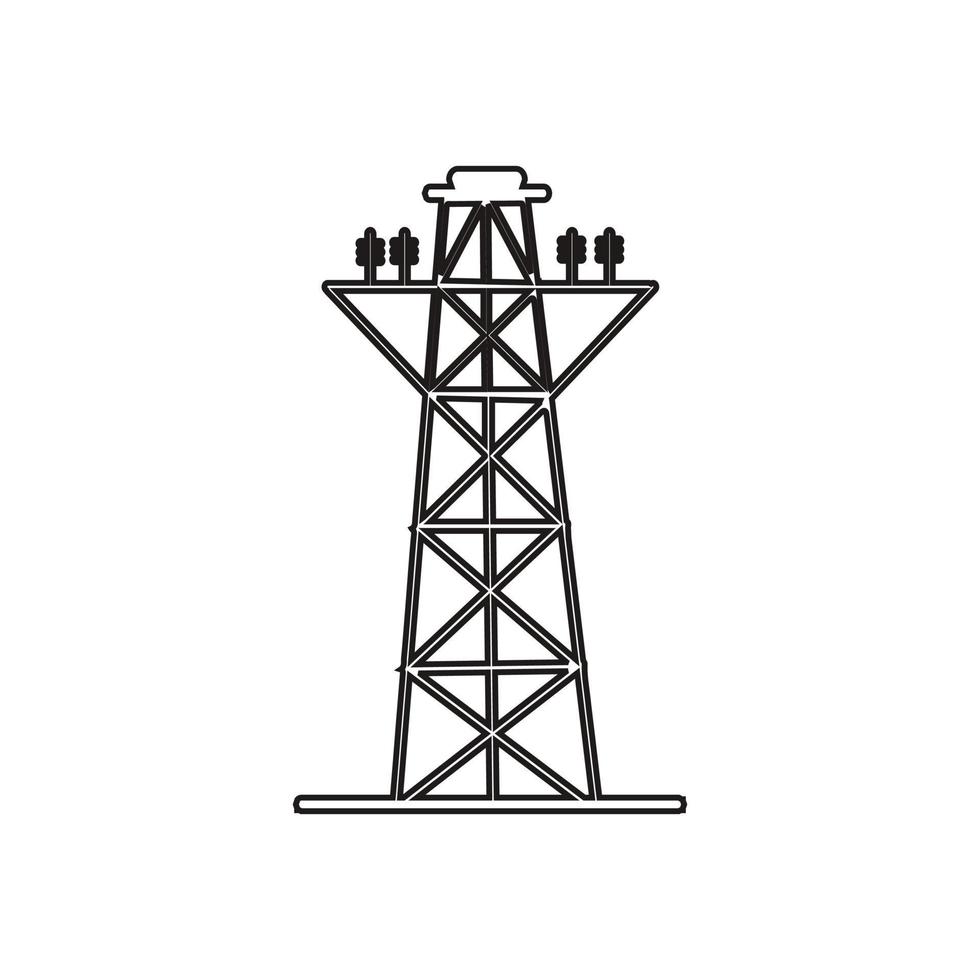 elektrische Sendeturm-Symbol-Vektor-Logo-Illustration. geeignet für webdesign, logo, anwendung. vektor