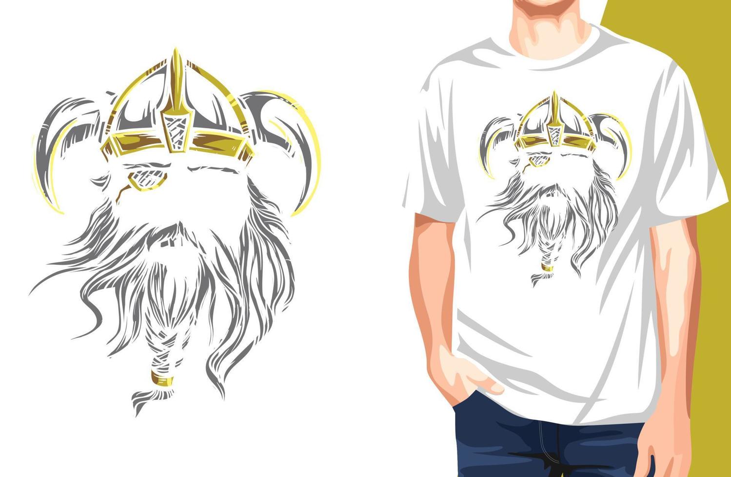 enögd viking t-shirt. kan användas för t-shirttryck, muggtryck, kuddar, modetrycksdesign, barnkläder, babyshower, hälsningar och vykort. t-shirt design vektor