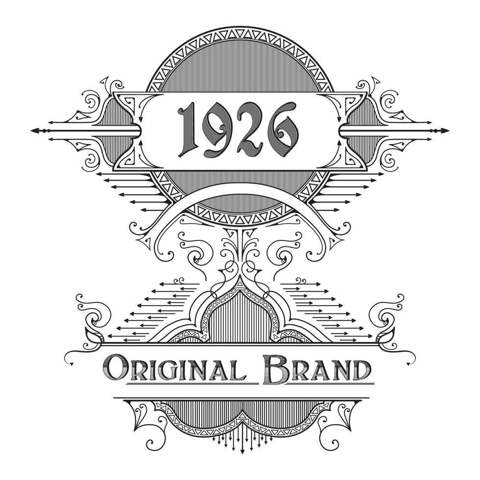 1926 original märke t-shirt.kan användas för t-shirt tryck, mugg tryck, kuddar, mode tryck design, barnkläder, baby shower, hälsningar och vykort. t-shirt design vektor