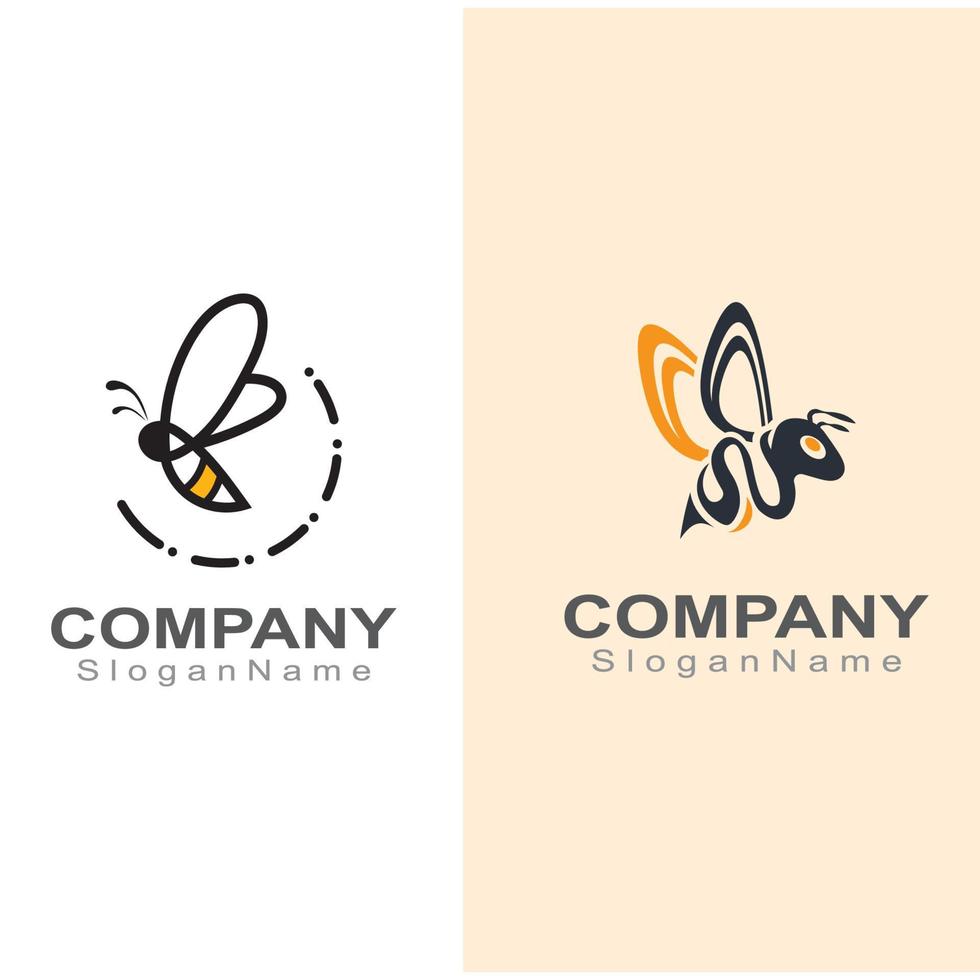 bee logotyp enkel kreativ inspiration för affärsmall vektor design