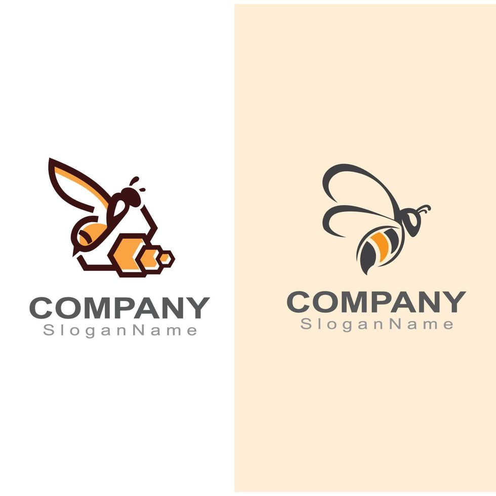 bee logotyp enkel kreativ inspiration för affärsmall vektor design