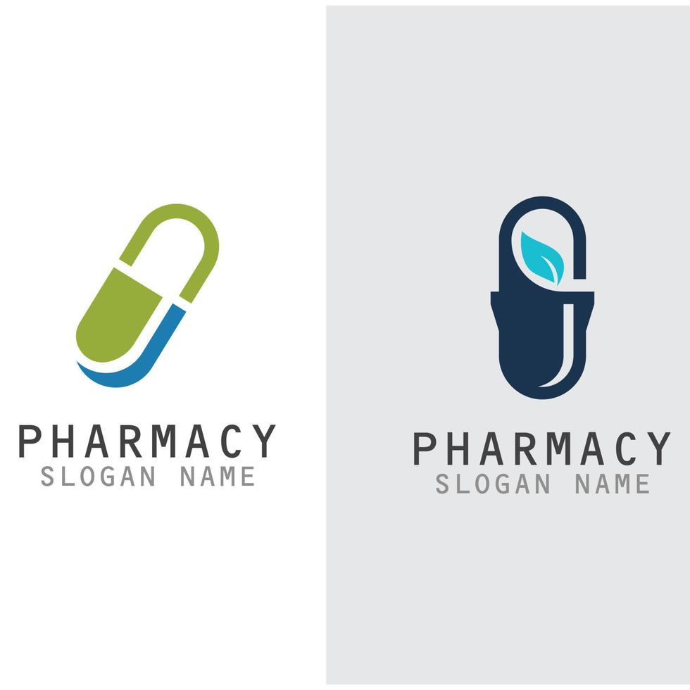 kapsel läkemedel vektor logotyp kreativ för apotek grafisk design