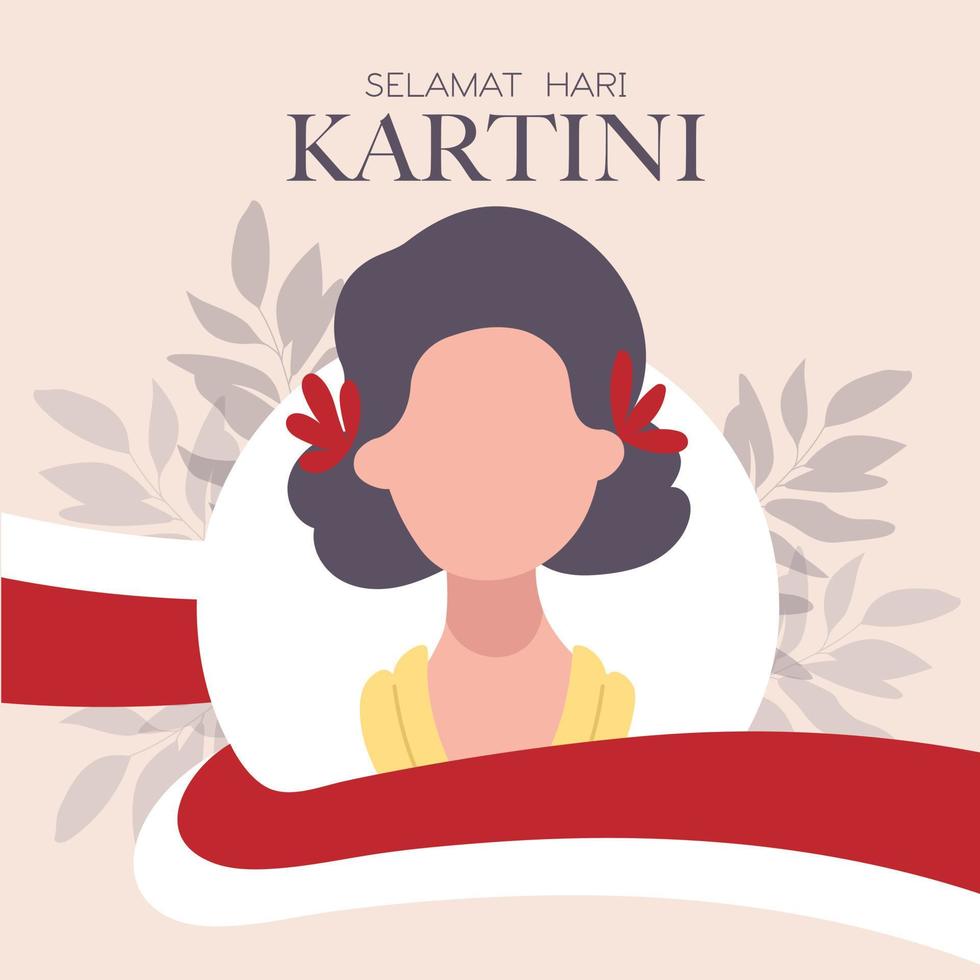 selamat hari kartini feier glücklicher kartini tag. indonesische Aktivistin, die sich für Frauenrechte und weibliche Bildung einsetzte. Helden des Feminismus. vektor