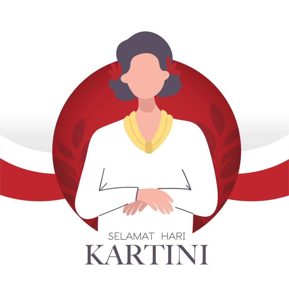 selamat hari kartini feier glücklicher kartini tag. indonesische Aktivistin, die sich für Frauenrechte und weibliche Bildung einsetzte. Helden des Feminismus. vektor