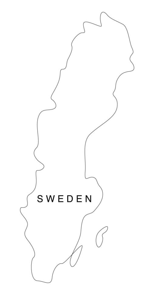 strichzeichnungen schweden karte. durchgehende linie europakarte. Vektor-Illustration. einzelne Gliederung. vektor