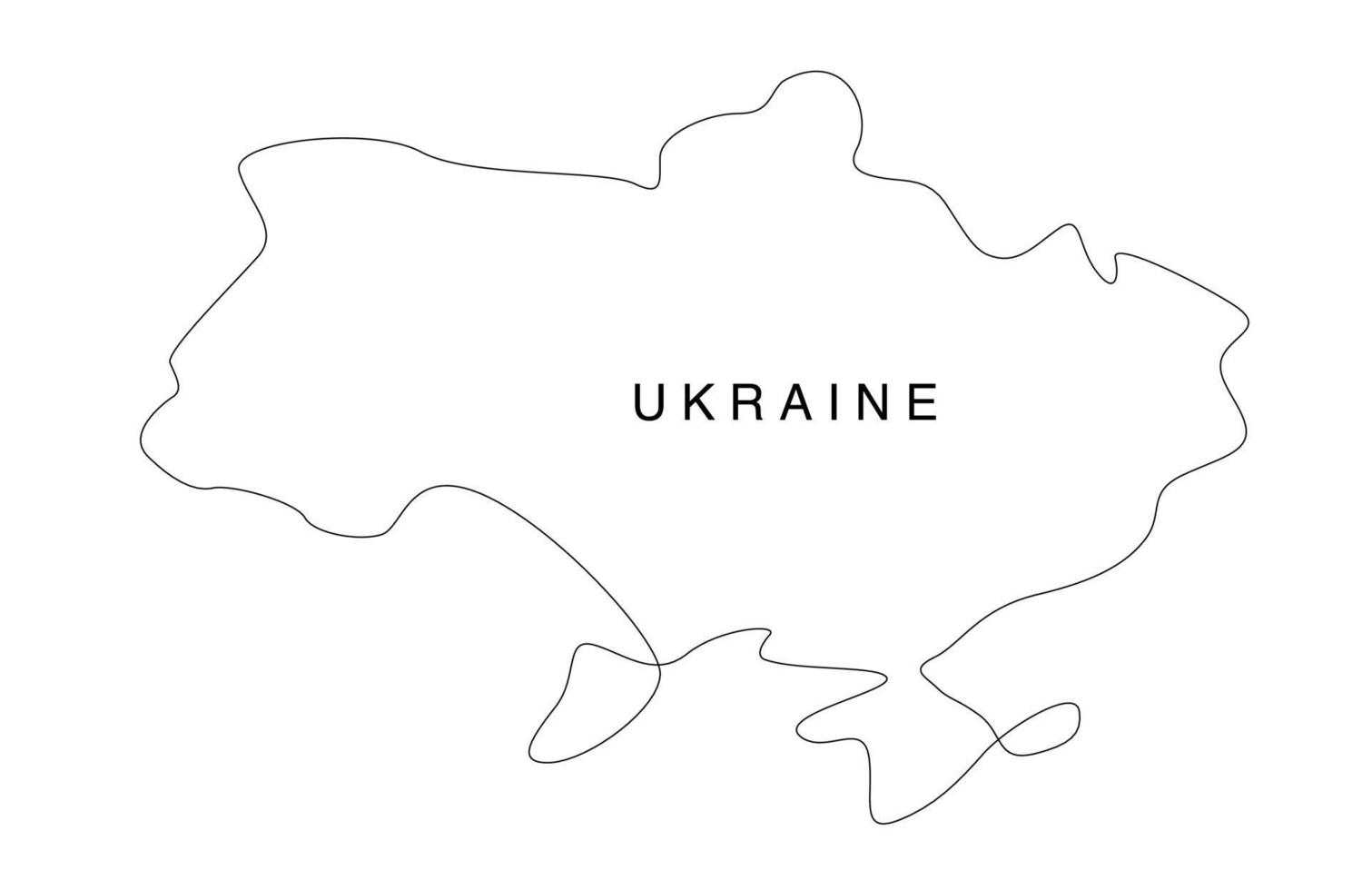 Strichzeichnungen Ukraine-Karte. durchgehende linie europakarte. Vektor-Illustration. einzelne Gliederung. vektor