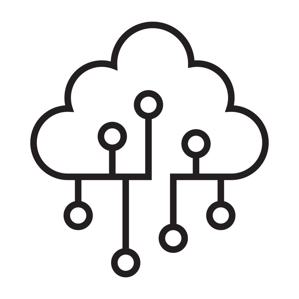 Internet der Dinge Symbol Vektor Cloud Service Zeichen für Grafikdesign, Logo, Website, soziale Medien, mobile App, ui Illustration