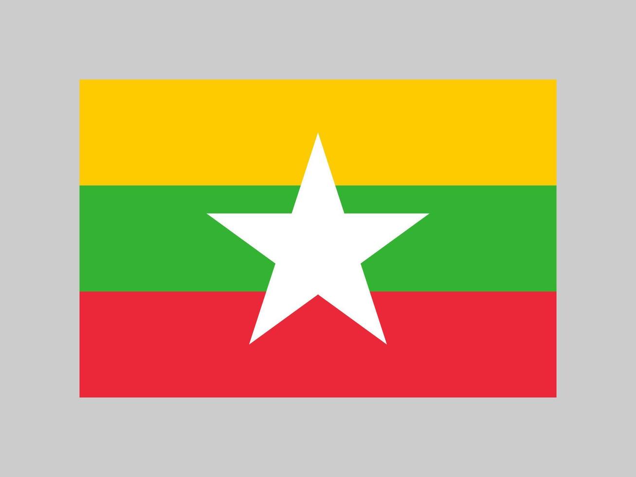 myanmar flagga, officiella färger och proportioner. vektor illustration.