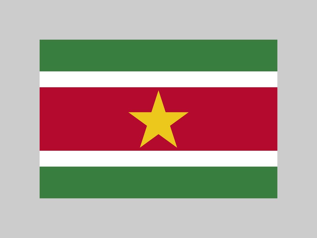 surinams flagga, officiella färger och proportioner. vektor illustration.