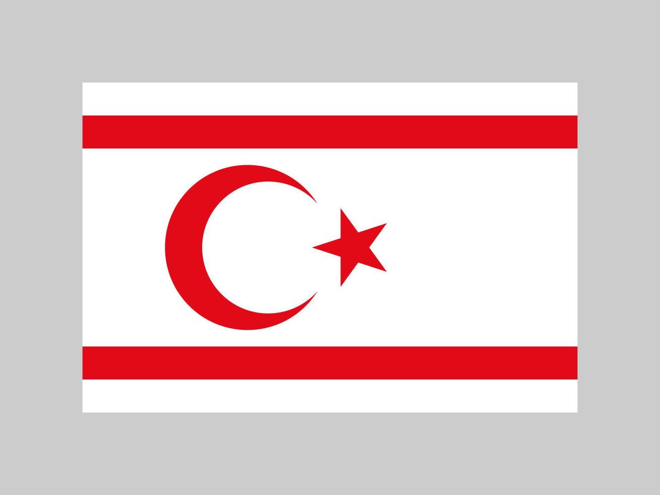 turkiska republiken norra Cyperns flagga, officiella färger och proportioner. vektor illustration.