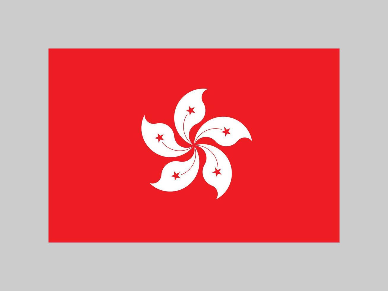 Hongkong-Flagge, offizielle Farben und Proportionen. Vektor-Illustration. vektor