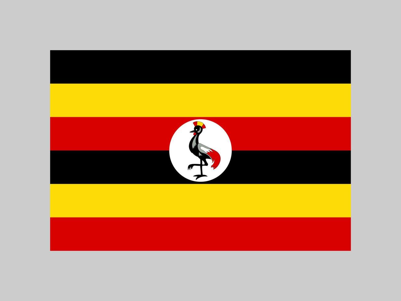 Uganda-Flagge, offizielle Farben und Proportionen. Vektor-Illustration. vektor