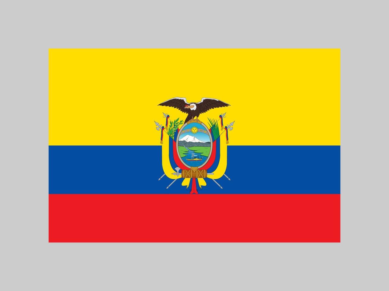 Ecuador-Flagge, offizielle Farben und Proportionen. Vektor-Illustration. vektor