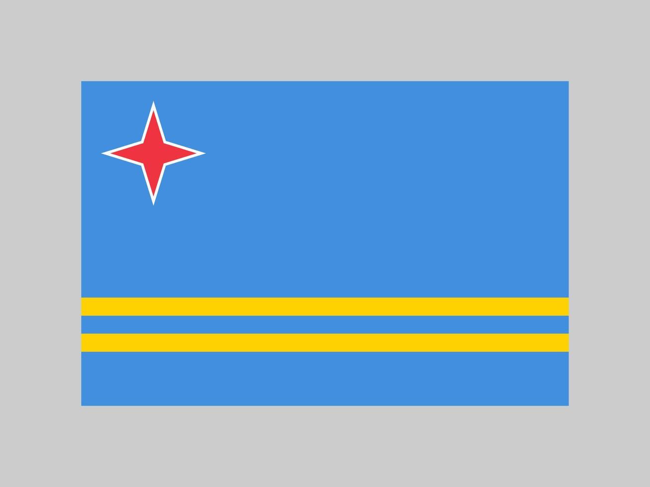 Aruba-Flagge, offizielle Farben und Proportionen. Vektor-Illustration. vektor