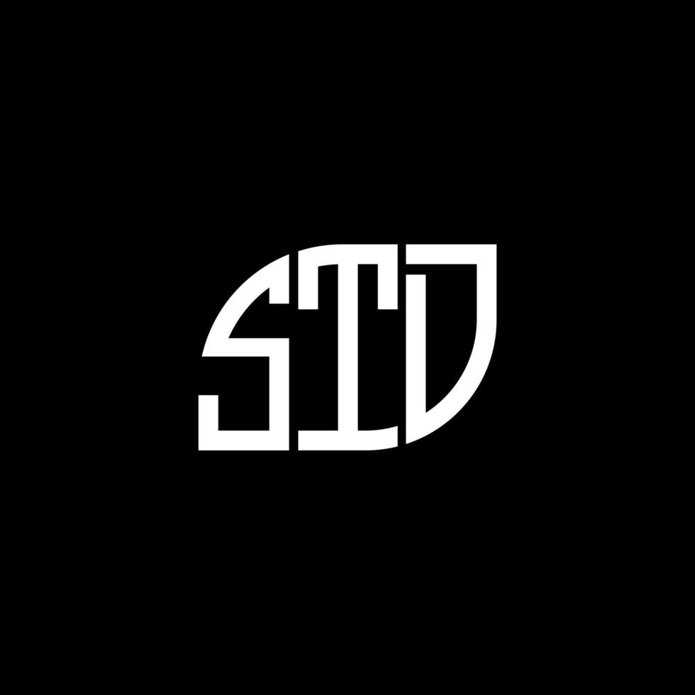 Std-Brief-Logo-Design auf schwarzem Hintergrund. std kreative Initialen schreiben Logo-Konzept. Standardbriefdesign. vektor