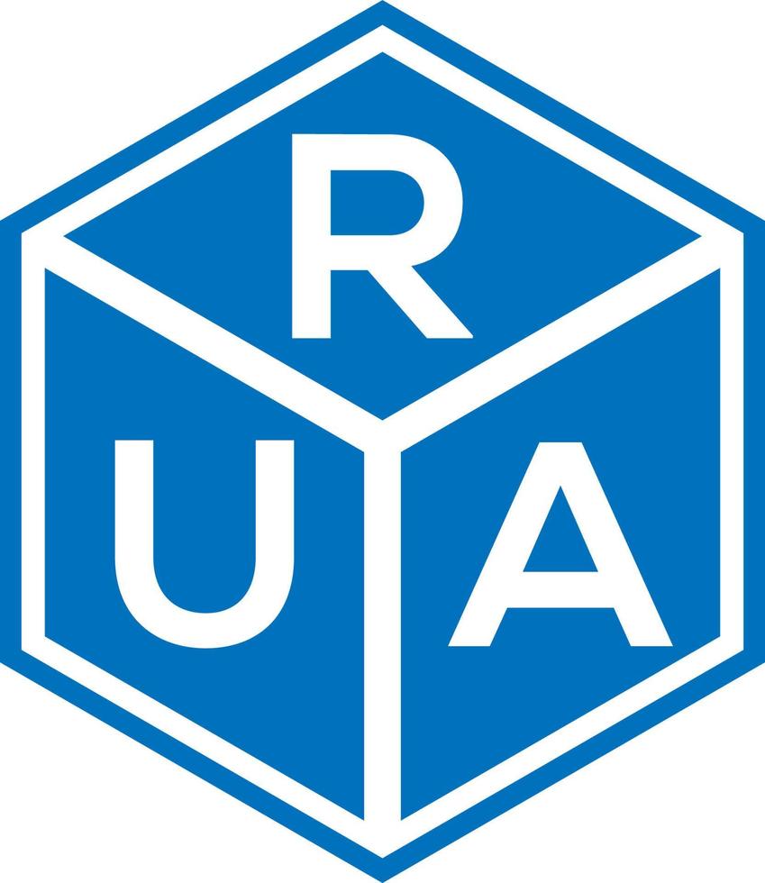 Rua-Buchstaben-Logo-Design auf schwarzem Hintergrund. rua kreatives Initialen-Buchstaben-Logo-Konzept. Rua Briefgestaltung. vektor