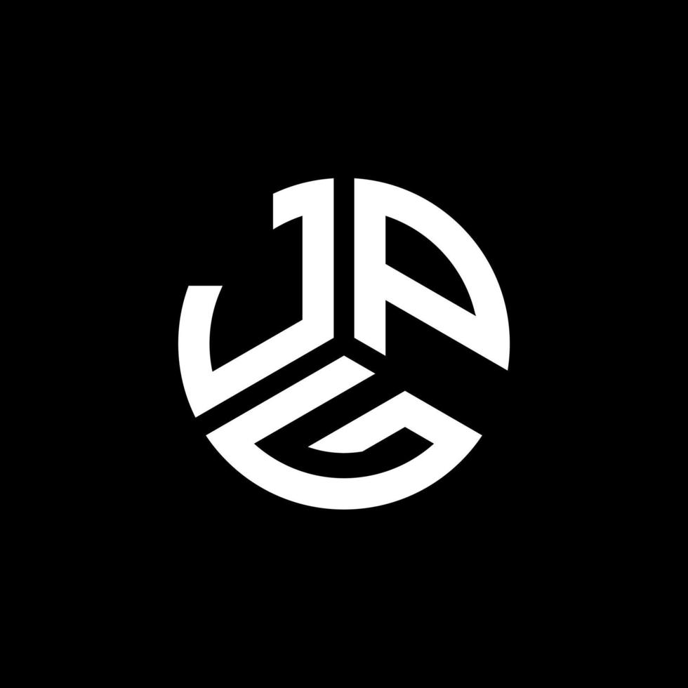 jpg-Buchstaben-Logo-Design auf schwarzem Hintergrund. jpg kreative Initialen schreiben Logo-Konzept. jpg-Briefgestaltung. vektor