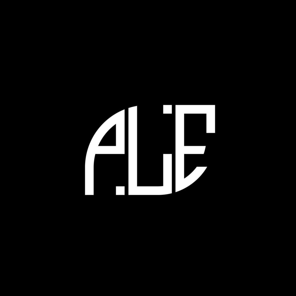 ple-Brief-Logo-Design auf schwarzem Hintergrund. ple-kreatives Initialen-Buchstaben-Logo-Konzept. vektor