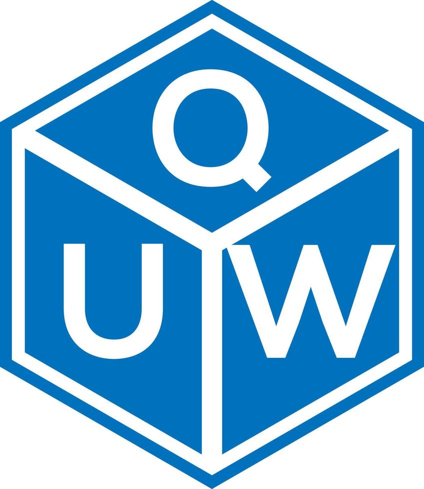 quw-Buchstaben-Logo-Design auf schwarzem Hintergrund. quw kreative Initialen schreiben Logo-Konzept. quw Briefgestaltung. vektor