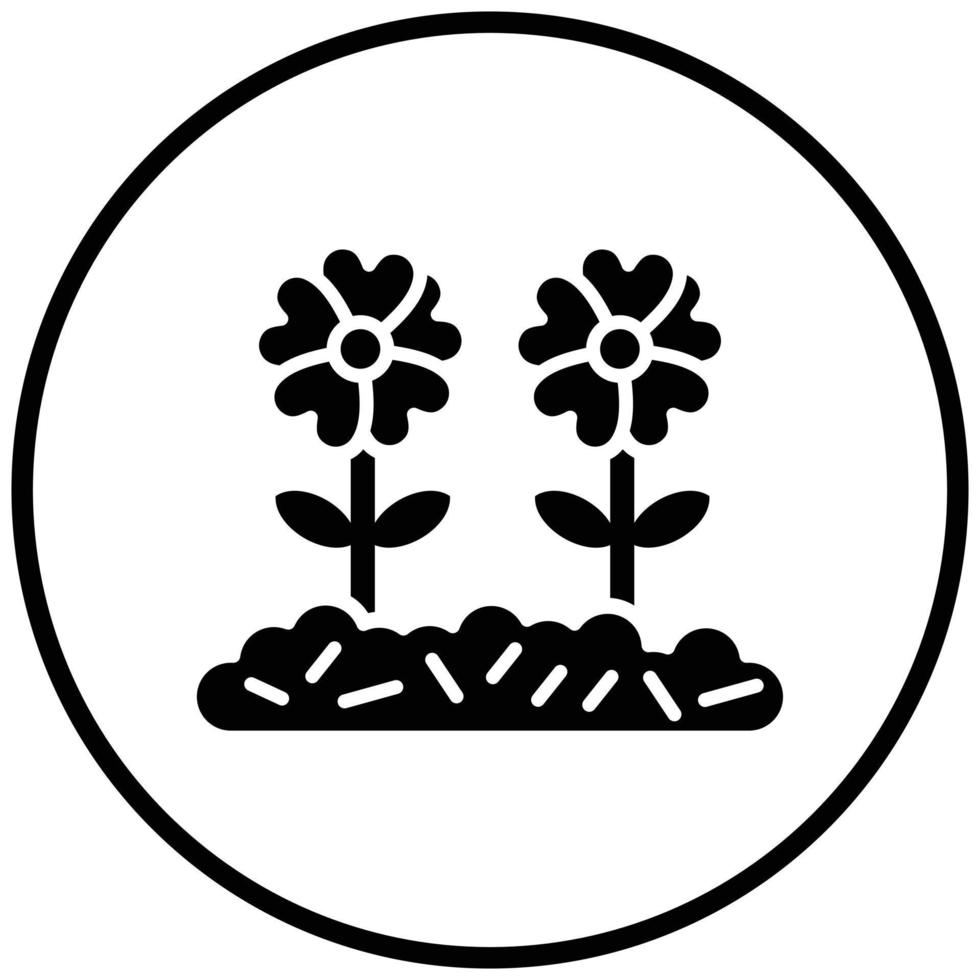blomma plantage ikon stil vektor