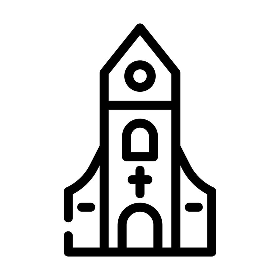 christliche kirche linie symbol vektor illustration