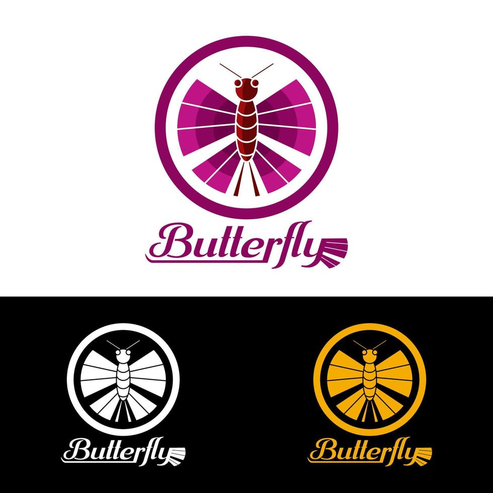 Maskottchen-Logo, Schmetterlingssymbol, einfaches, einzigartiges und modernes Design vektor