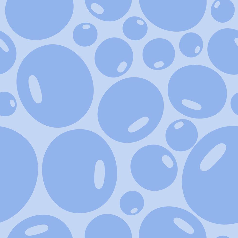 Nahtloses Muster mit blauen Blasen unterschiedlicher Größe auf hellem Hintergrund vektor
